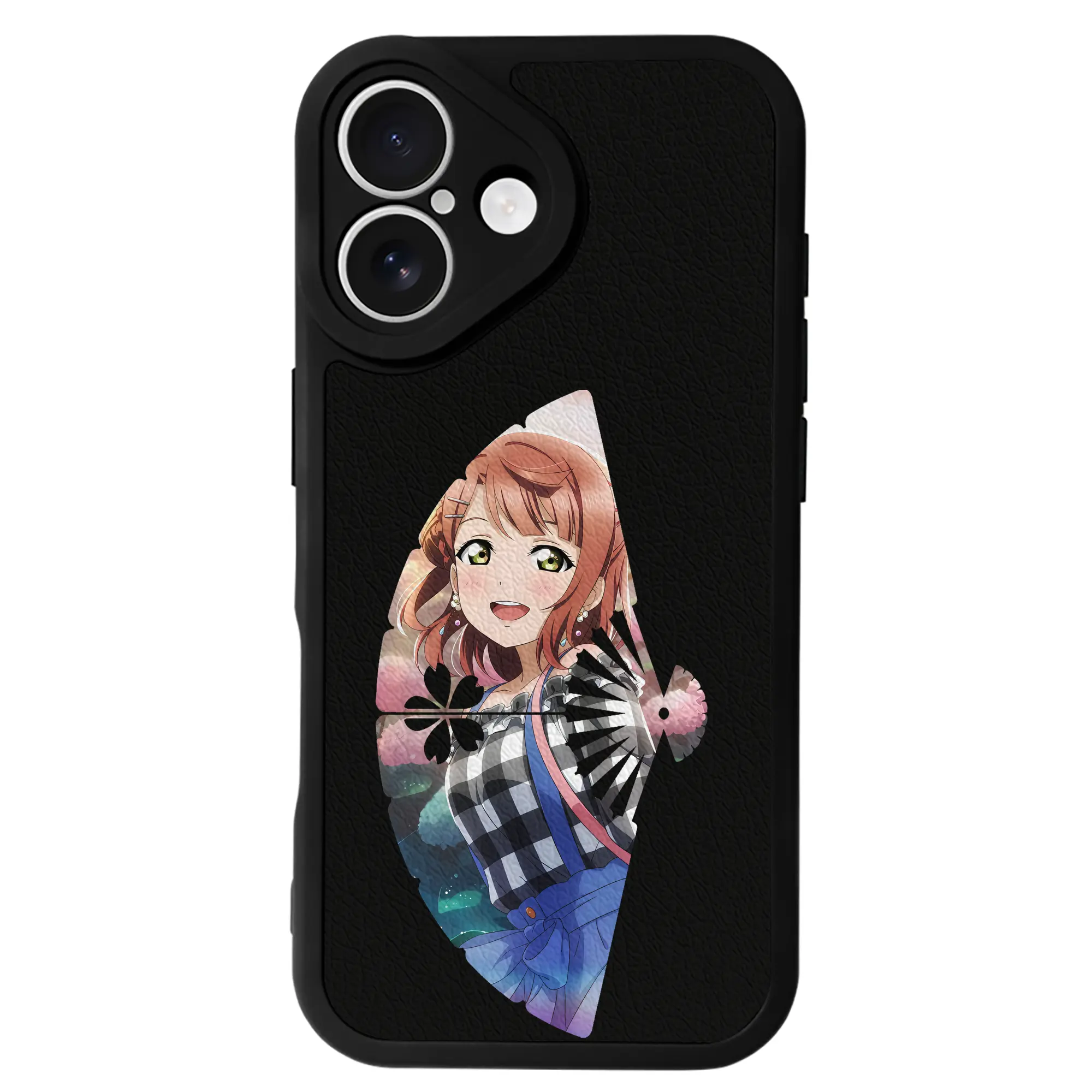 Love Live! グッズ,上原歩夢 - IPhone 16シリーズ対応 ・ シリコンスマホケース ・ レザー調 ・ 高精度フィット ・ 耐衝撃 ・ ワイヤレス充電対応 ・ 精密カット